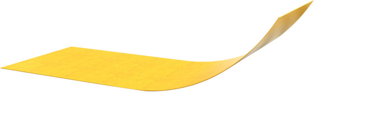 Schéma 3D d'un liner jaune pour un adhésif