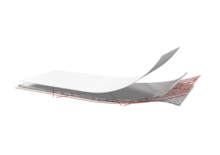 Adhésif transfert blanc tramé avec une grille rouge