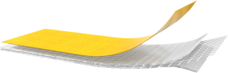 Image 3D de la composition d'un adhésif avec 4 couches