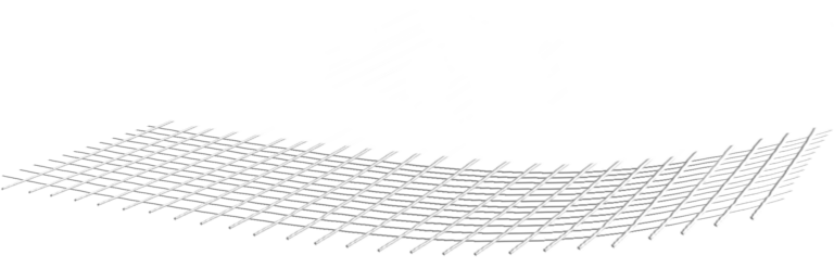 Schéma 3D d'une grille porteuse pour un adhésif