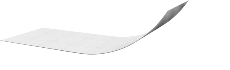 Schéma 3D d'un liner blanc d'un adhésif noir