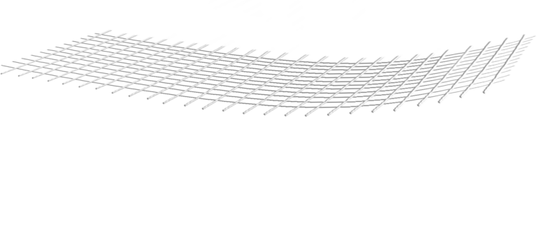 Schéma 3D d'une grille de renfort pour un adhésif