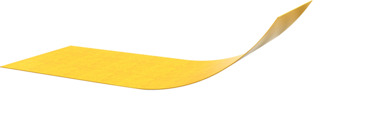 Schéma 3D d'un liner jaune pour un adhésif